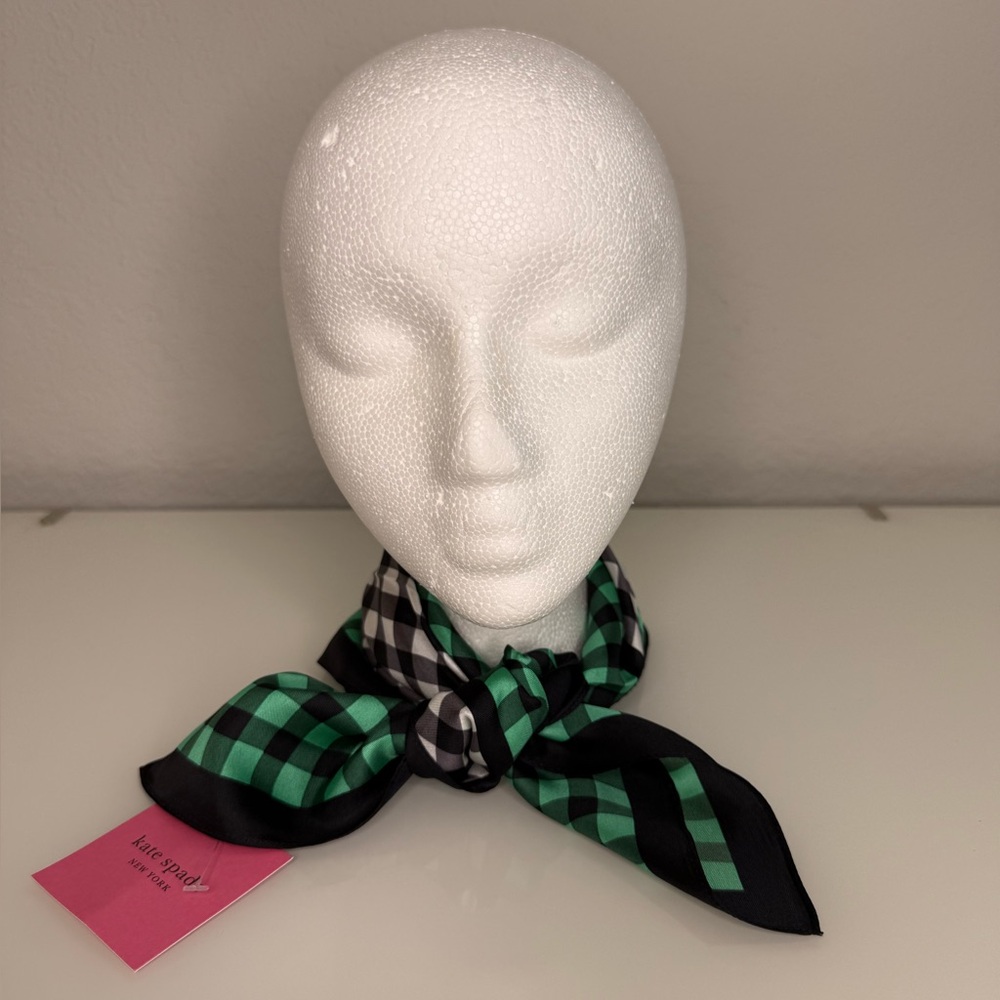 Kate Spade ♠️ Garden Gingham Bandana Scarf NWT